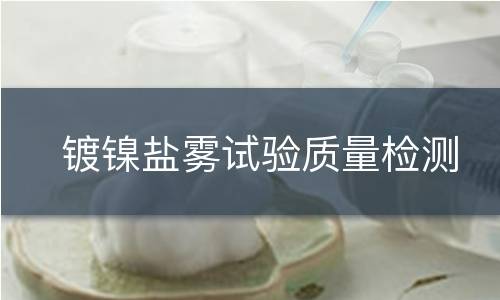 镀镍盐雾试验质量检测